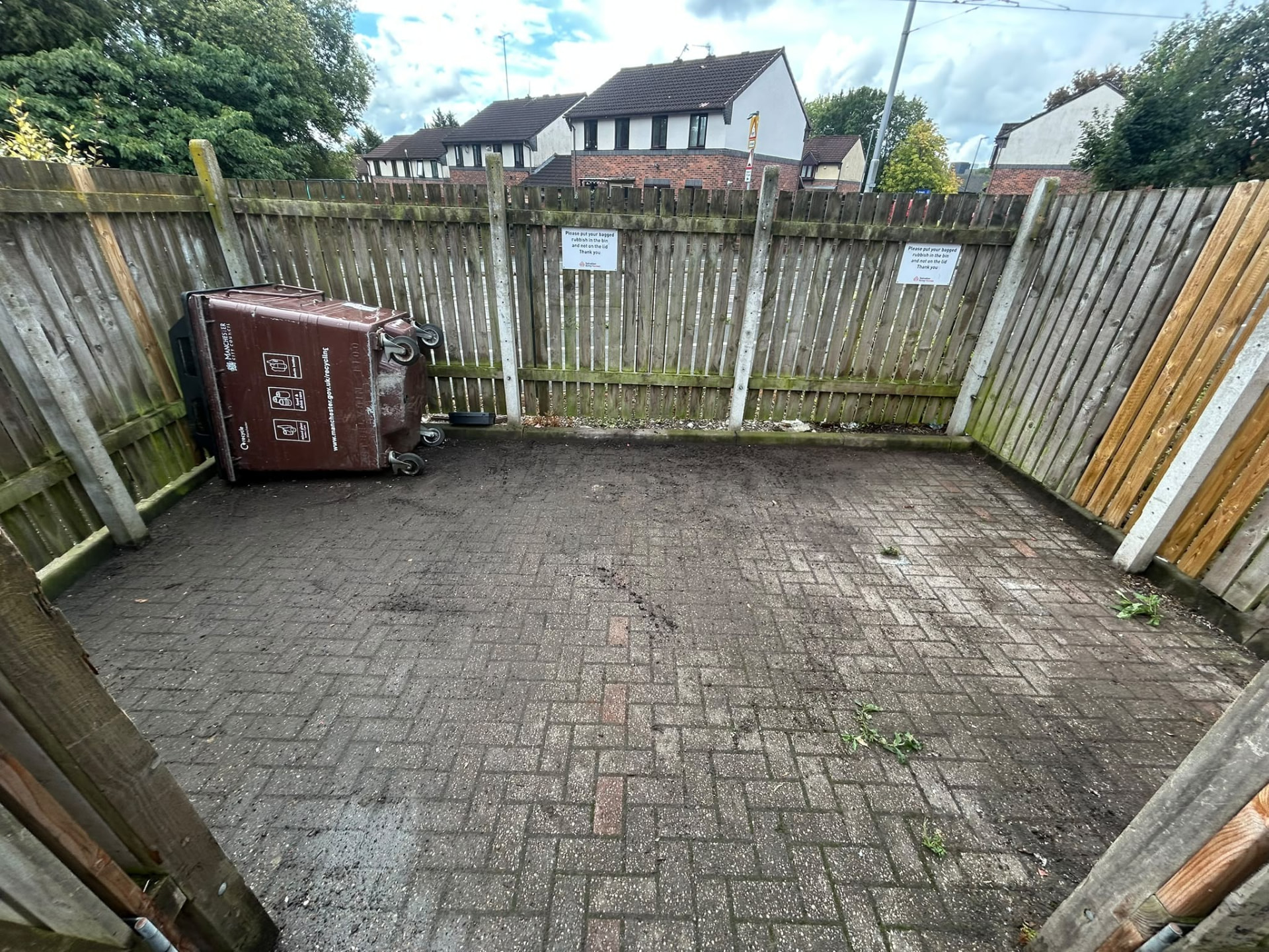 Communal bin store after clearance